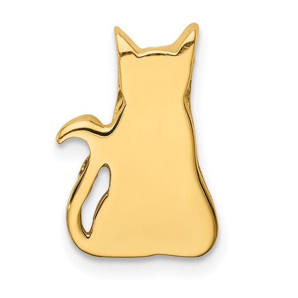 14k Yellow Gold Cat Chain Slide